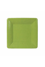 Caspari Grosgrain Border Moss Green Square Paper Salad Plates
