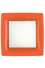 Caspari Grosgrain Square Dinner Plates Deep Orange