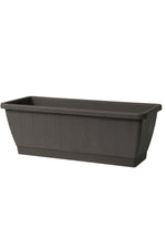 Kezar Greener Window Box With Attached Saucer 23.5"x 7.75"x 7" Anthracite