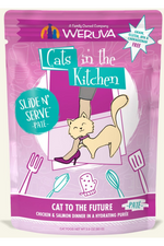 Weruva Cats In The Kitchen Slide N' Serve Pate Cat to the Future Chicken & Salmon Dinner Pouch 3 oz