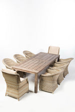 Alfresco Malvern Wood Dining Table with Umbrella Hole 94.5"