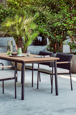 Alfresco Meridian Teak Top Dining Table with Umbrella Hole 71"