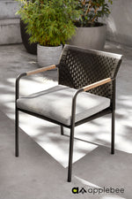 Alfresco Elle Belt Dining Arm Chair with Cushion