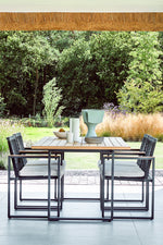 Alfresco Condor Teak Top Dining Table with Umbrella Hole 75"