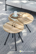 Alfresco Elle Belt Teak Top Coffee Tables Set of 2