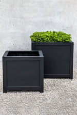 Campania Oxford Square Planter 26.75" Onyx Black