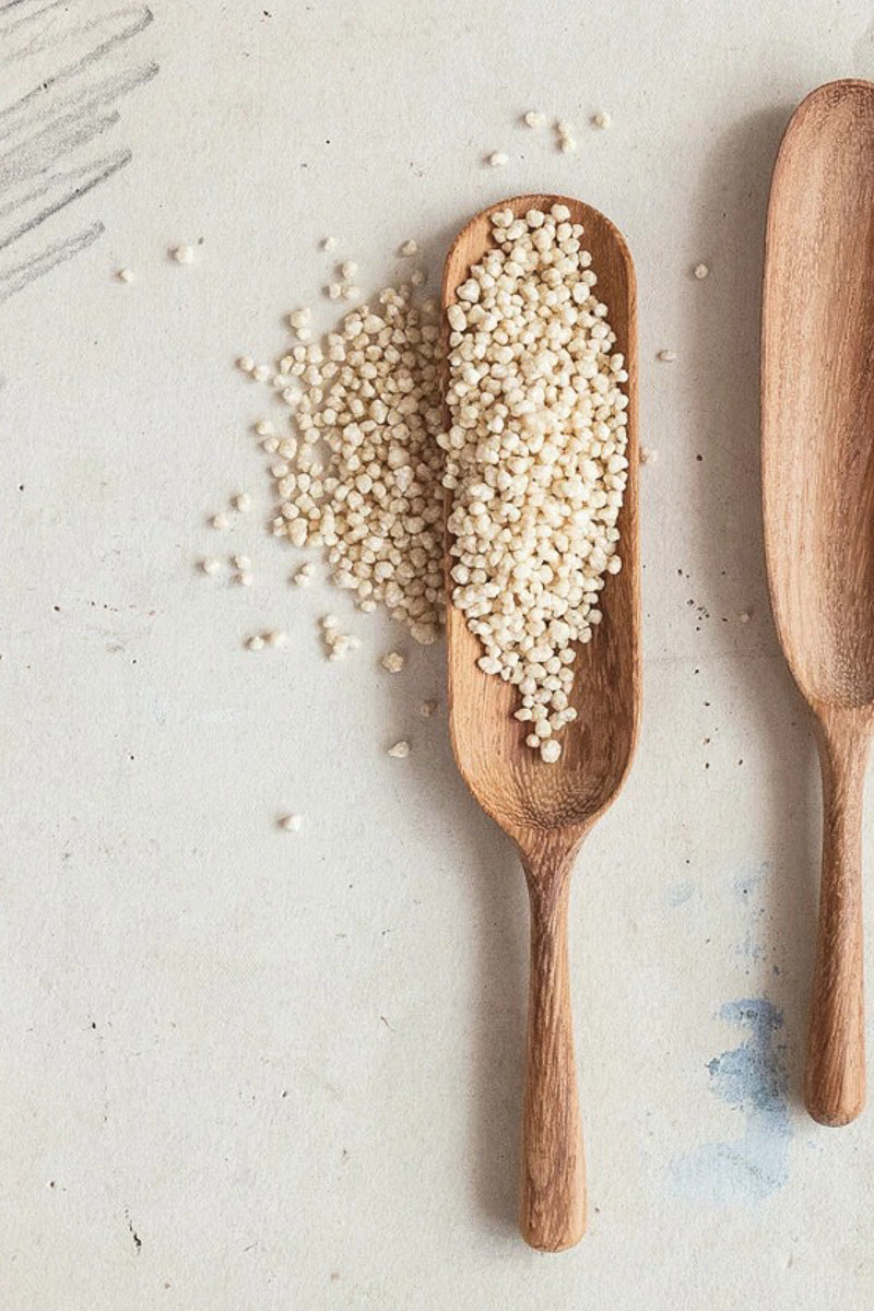 Hand-Carved Doussie Wood Spoon - Two-Sided Design, 9 Inch Natural Wood