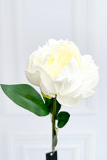 Faux Real Touch Peony Stem 20" White