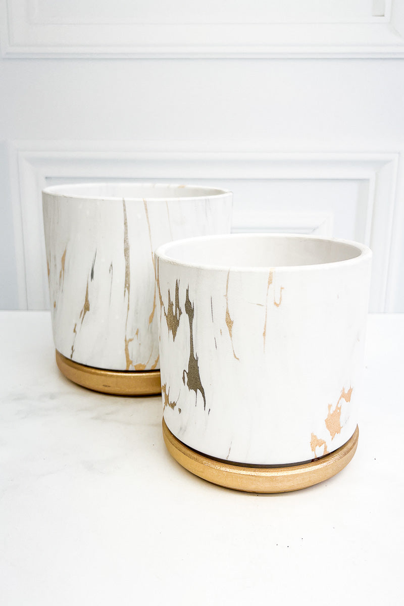 gold ceramic plant pot Golden Marble Planter 5.25" – Chalet