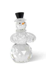 Crystal Snowman with Carrot Nose and Black Top Hat 5"