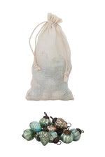 Ornaments Mercury Glass in Muslin Bag Green Set