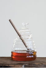 Creative Co-Op Honey Jar with Honey Dipper Set of 2