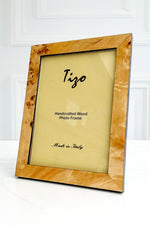 Tizo Narrow Burl Pattern Italian Wood Frame Natural 5x7