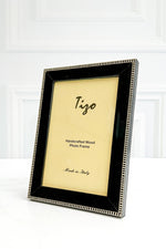 Tizo Stripe Inlaid Italian Wood Frame 4x6 Black