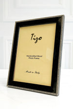 Tizo Stripe Inlaid Italian Wood Frame 5x7 Black