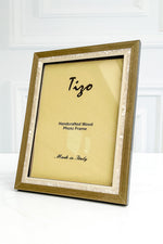 Tizo Italian Wood Frame 5"x7" Gray with Mother of Pearl Inlay