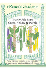 Renee's Garden Tricolor Pole Beans Green, Yellow & Purple Seeds