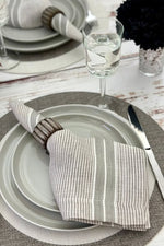 Bodrum Halo Placemat 15"Round Charcoal/Gray