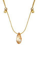 &Livy Hyevibe Crystal Slider Necklace Silver Shade Gold