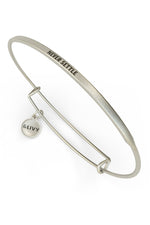 &Livy Posy Bracelet Never Settle Antique Silver