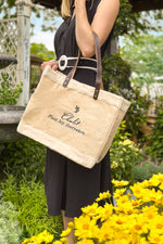 Chalet Premium Market Jute Tote Bag