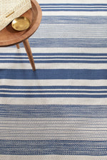 Dash & Albert Quincy Stripe Handwoven Indoor/Outdoor Rug 2'x3' Denim