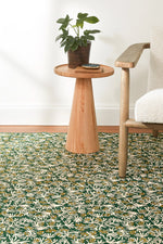 Dash & Albert Winter Pinecone Machine Washable Rug 5'x8' Green