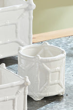 Chinoisrie Cachepot Round Small White