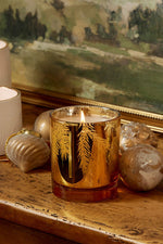 Thymes Frasier Fir Gilded Poured Candle 6.5 oz Gold