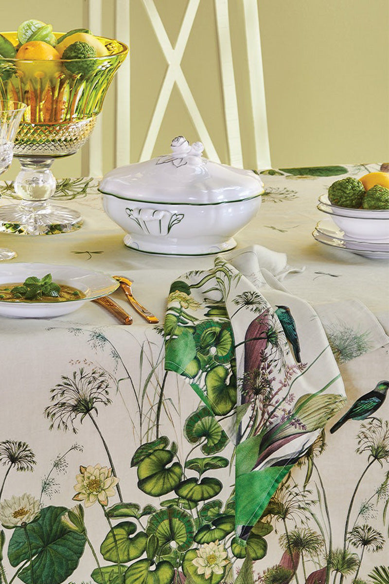 Serviette de table 45x45 - Nénuphars Parchemin - GARNIER