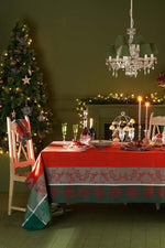 Garnier-Thiebaut Cadeaux De Noel Tablecloth 69"x100" Rouge