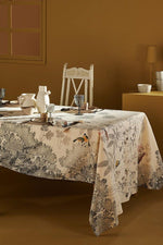 Garnier-Thiebaut Monochrome Tablecloth 61"x102" Fusain