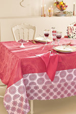 Garnier-Thiebaut Mille Rosecas Tablecloth 71"x98" Framboise