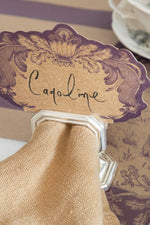 Hester & Cook Napkin Ring with Place Card Holder Silver