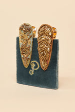 Powder Design Jeweled Hair Clips Spiral Shell and Wildflower