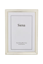 Siena Narrow Beveled Beaded Silverplate Frame 4x6