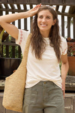 Toad & Co Women's Primo Short Sleeve Crew Embroidered Extra Small Salt Embroidery