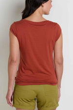 Toad & Co Women's Anza Short Sleeve Shirt Medium Cinnamon