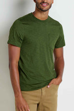Toad & Co Men's Tempo Short Sleeve Pocket Crew Shirt Large Epidote