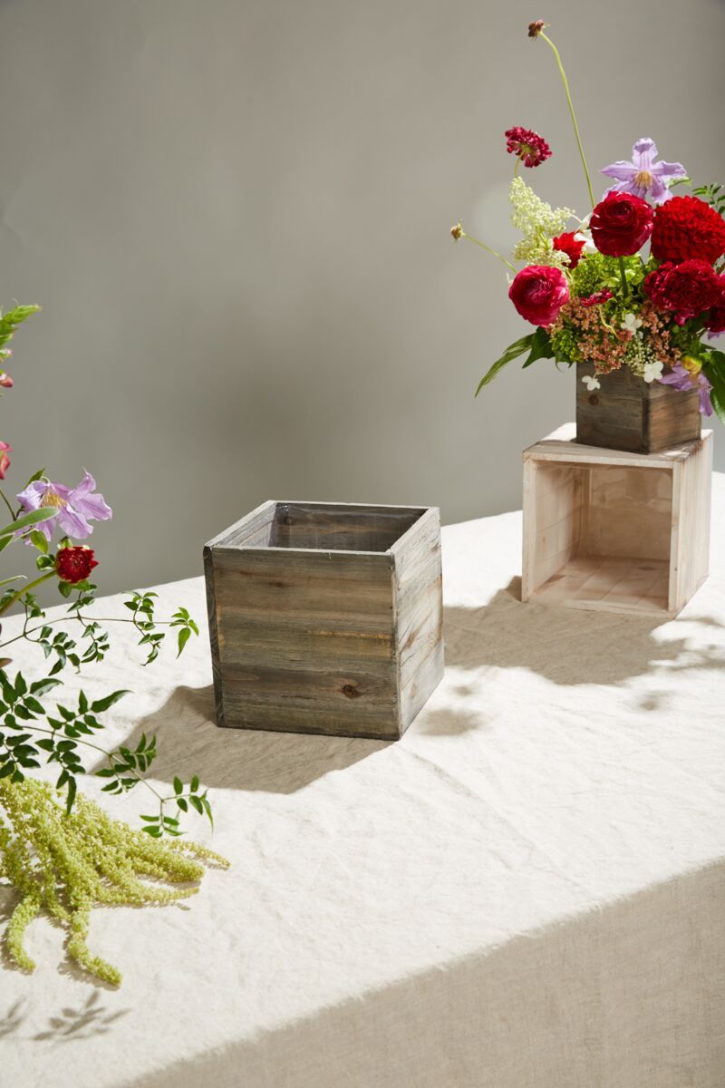 square planter boxes indoor Woodland Planter 7"x 7" Natural