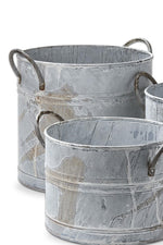 PLANTER ANTIQUED BUCKET LG