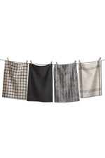 Canyon Woven Dishtowel Black Multi Set of 4
