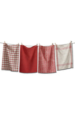 Canyon Woven Dishtowel Red Multi Set of 4