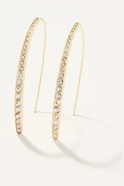 Spartina Sparkle Arc Hoop Earrings Large Crystal  Chalet