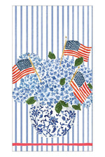 Caspari Flags and Hydrangeas Guest Towels