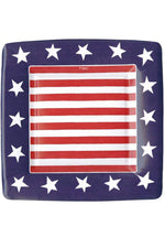 Caspari Red, White & Blue Paper Square Salad Plates