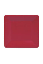Caspari Grosgrain Border Square Salad Plates Red