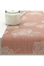 Chilewich Rosette Table Runner 14"x72" Burnt Coral
