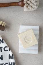 Creative Co-Op Craved Marble Soap Dish White