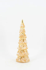 Glass Christmas Tree 4.33"x12.6" Gold